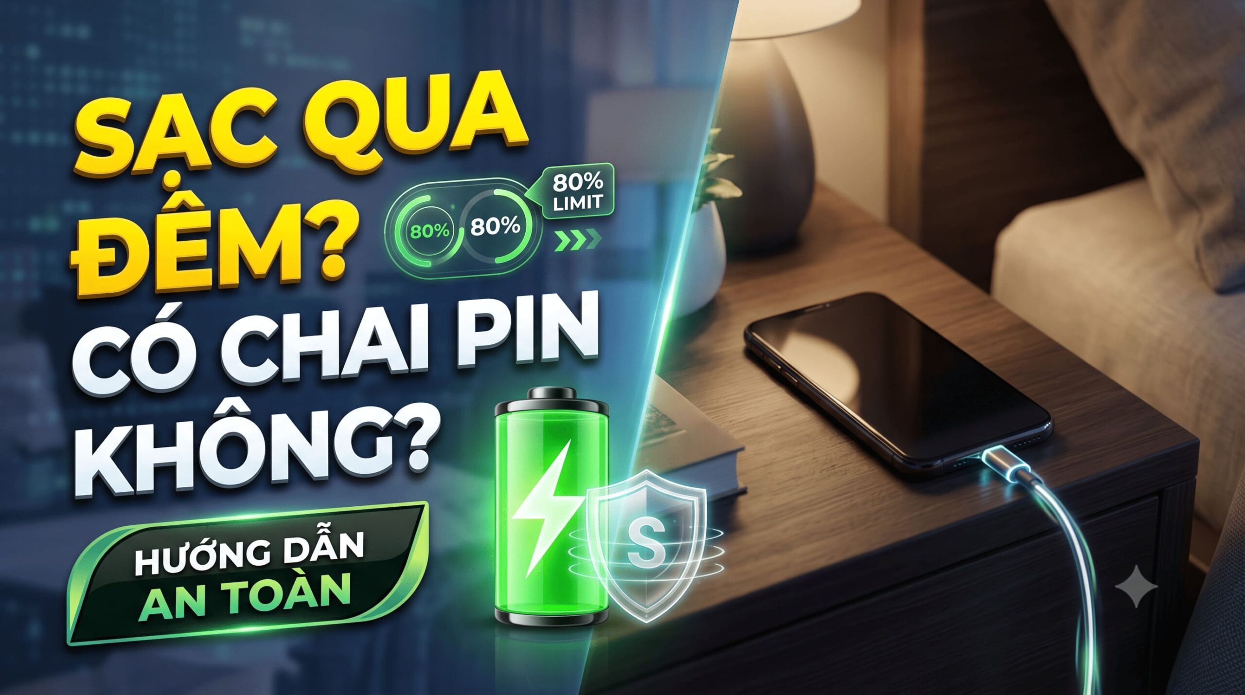 Hướng dẫn cách sạc điện thoại qua đêm an toàn, không gây chai pin