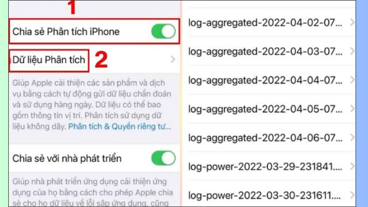 Cách kiểm tra pin iPhone đã thay bẵng Analytics Data bước 2